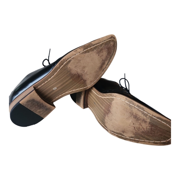 Classic Black Leather Men's Dress Shoes Gatsby Retro Old Money 8 - Picture 6 of 7